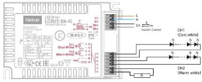 Helvar LED-Treiber LC35/2-DA-iC - 5735000