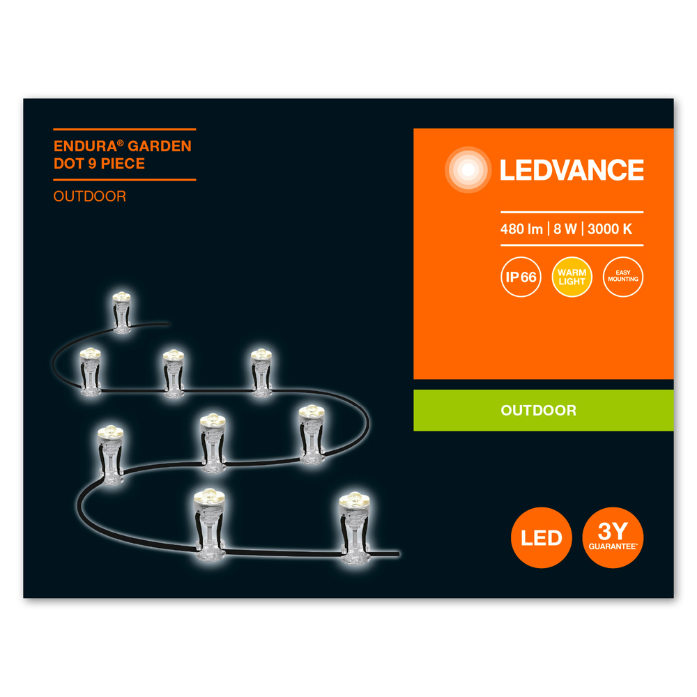 Ledvance Dekorative LED-Außenleuchte ENDURA GARDEN DOT 9 Dot 6W