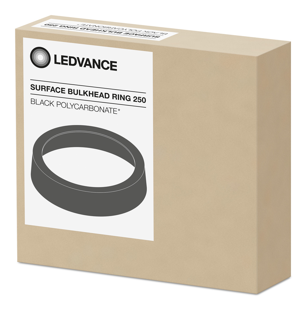Ledvance LED wall and ceiling luminaire SURFACE BULKHEAD RING 250 BK