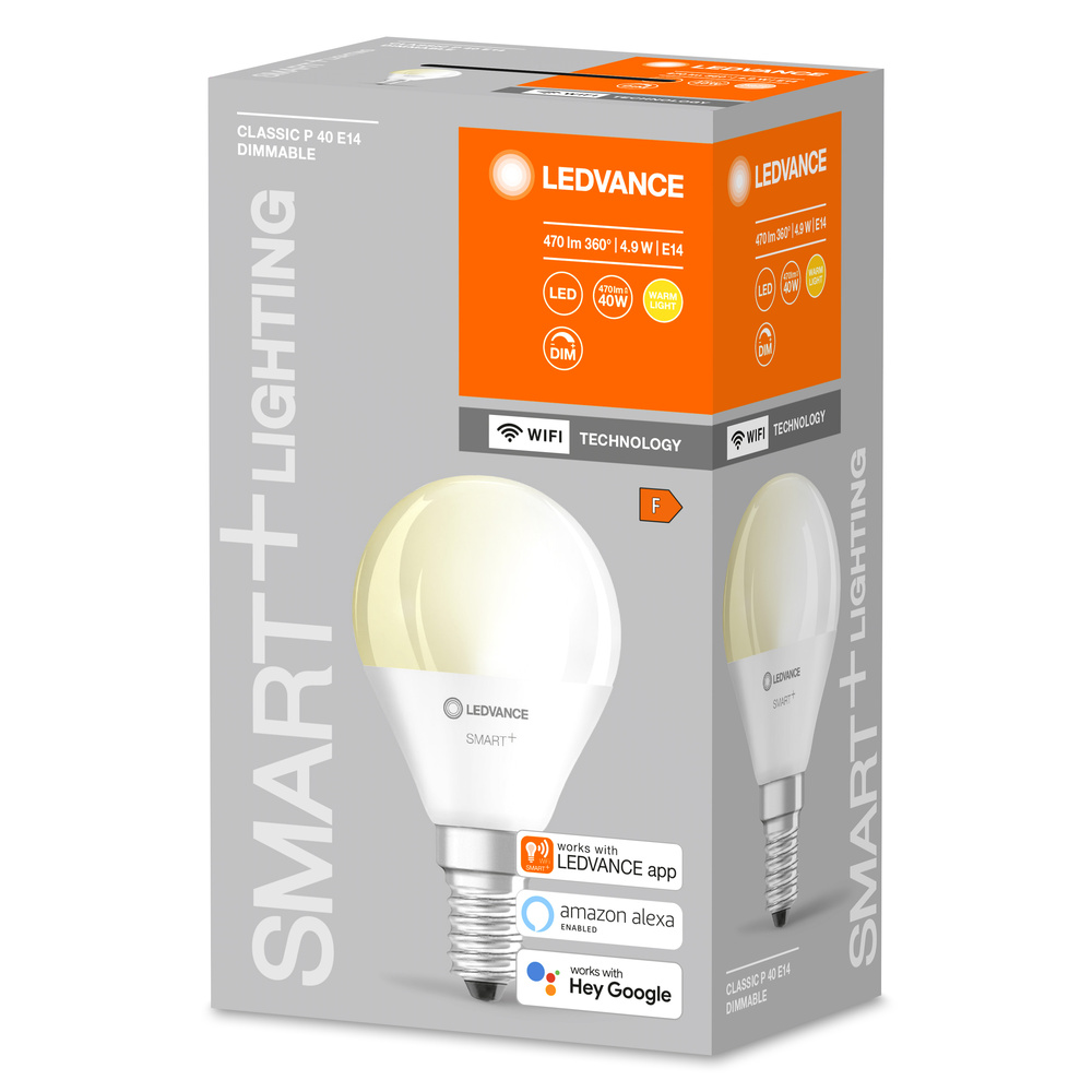 Ledvance LED lamp SMART+ WiFi Mini Bulb Dimmable 40  4.9 W/2700 K E14  - 4058075485594