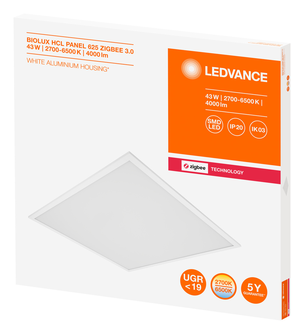 Ledvance LED-Lichtpanel BIOLUX HCL PANEL ZIGBEE 625 ZB 43W 2700-6500K - 4058075364561