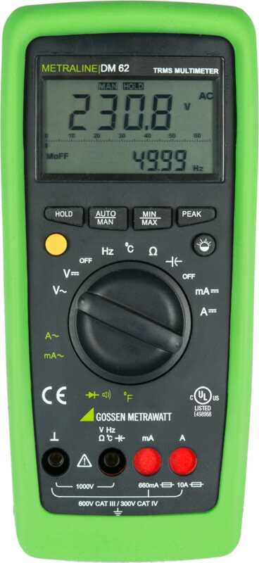 Gossen Metrawatt TRMS Digital-Multimeter m. Temperaturmessung METRALINE DM 62