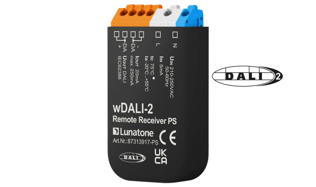 Lunatone wDALI-2 Extra Long Range Remote with paired Receiver PS 20mA 87313951 + 87313917-PS - 87313951+R-PS
