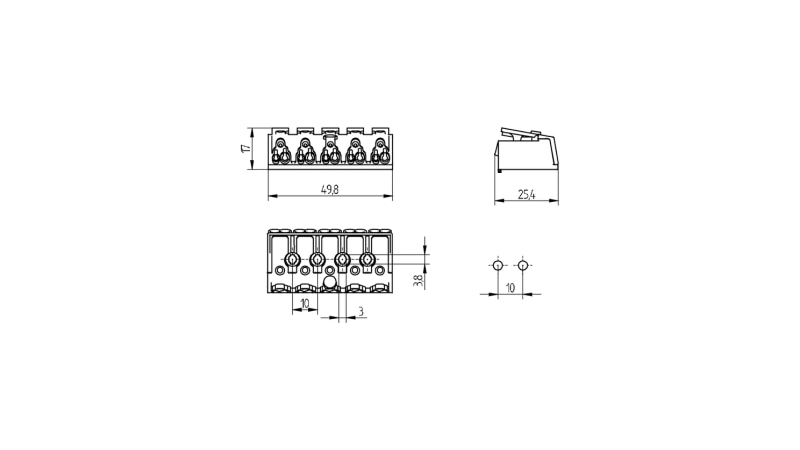 BJB 5-pole pushwire terminal blocks 46.415.1200.50