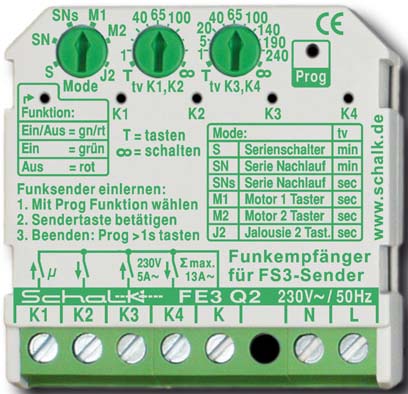 Schalk Funk-Empfängerschalter UP 4-Kanal FE3 Q2 - FE3Q29