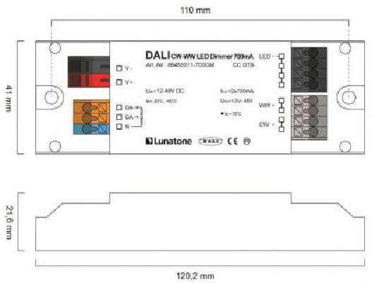 Lunatone LED-Dimmer DALI CW-WW 1000mA gem-