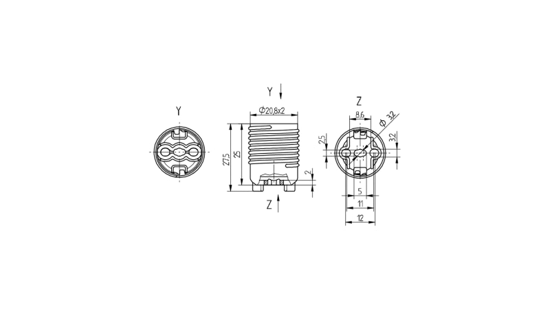BJB Snap on insulating cap for mains voltage halogen lamps 25.934.-304.51