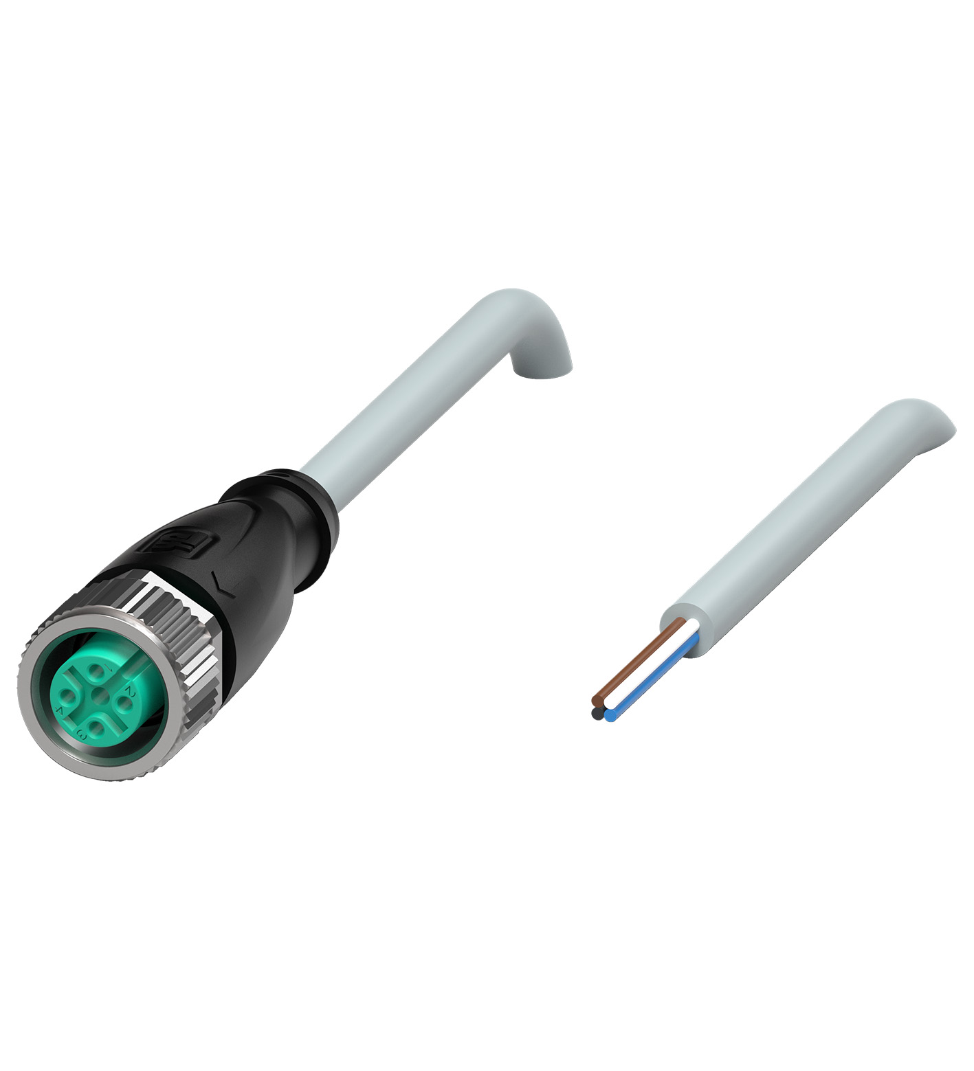 Pepperl+Fuchs Fabrik Kabeldose,2m,4pol.,M12 gerade,PVC V1-G-2M-PVC