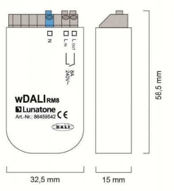 Lunatone Light Management DALI Radio-Receiver + Transceiver wDali RM8 86459542+T