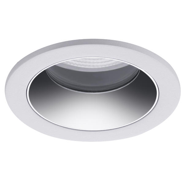 Brumberg recessed LED downlight, IP44, textured white/chrome - 12035404