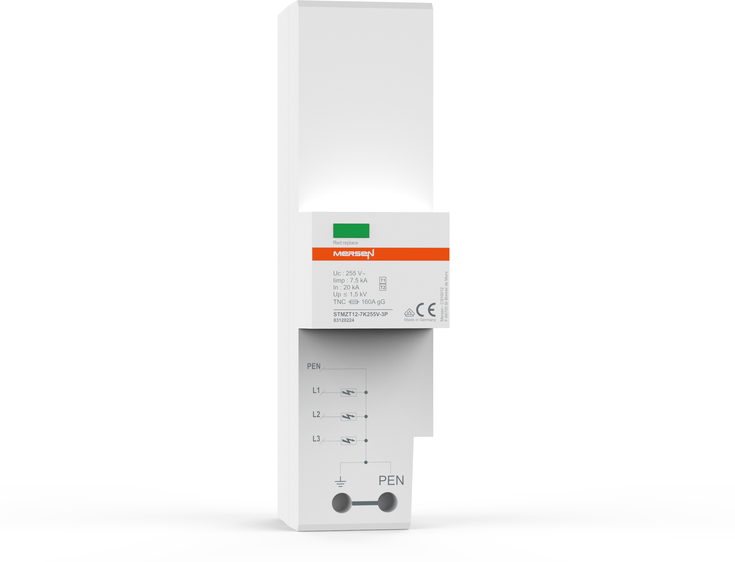 Mersen Überspannungsableiter Typ1+2 7kA Uc 255V STMZT12-7K255V-3P