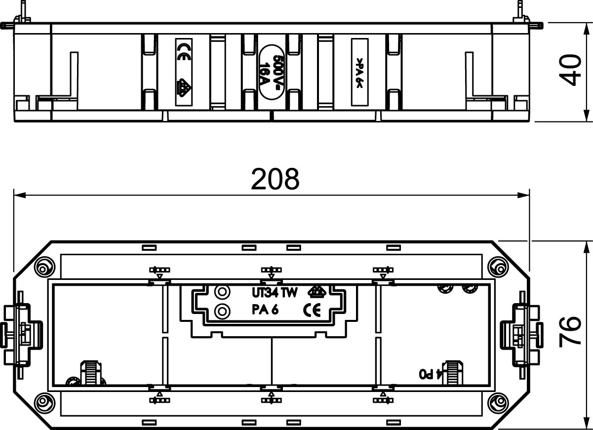 OBO Bettermann Vertr Universalträger für 4 Modul45-Geräte UT4 45