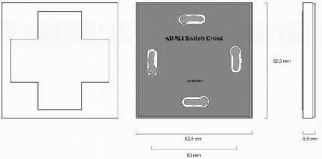 Lunatone Light Management DALI Radio Control Push Button Module + Transceiver wDALI Switch Cross Black