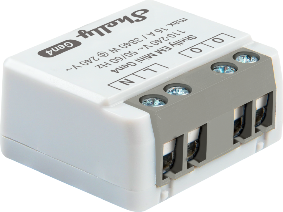 Shelly Unterputz EM Mini Gen4 Relais max 8A 1 Kanal WLAN Matter Zigbee Bluetooth