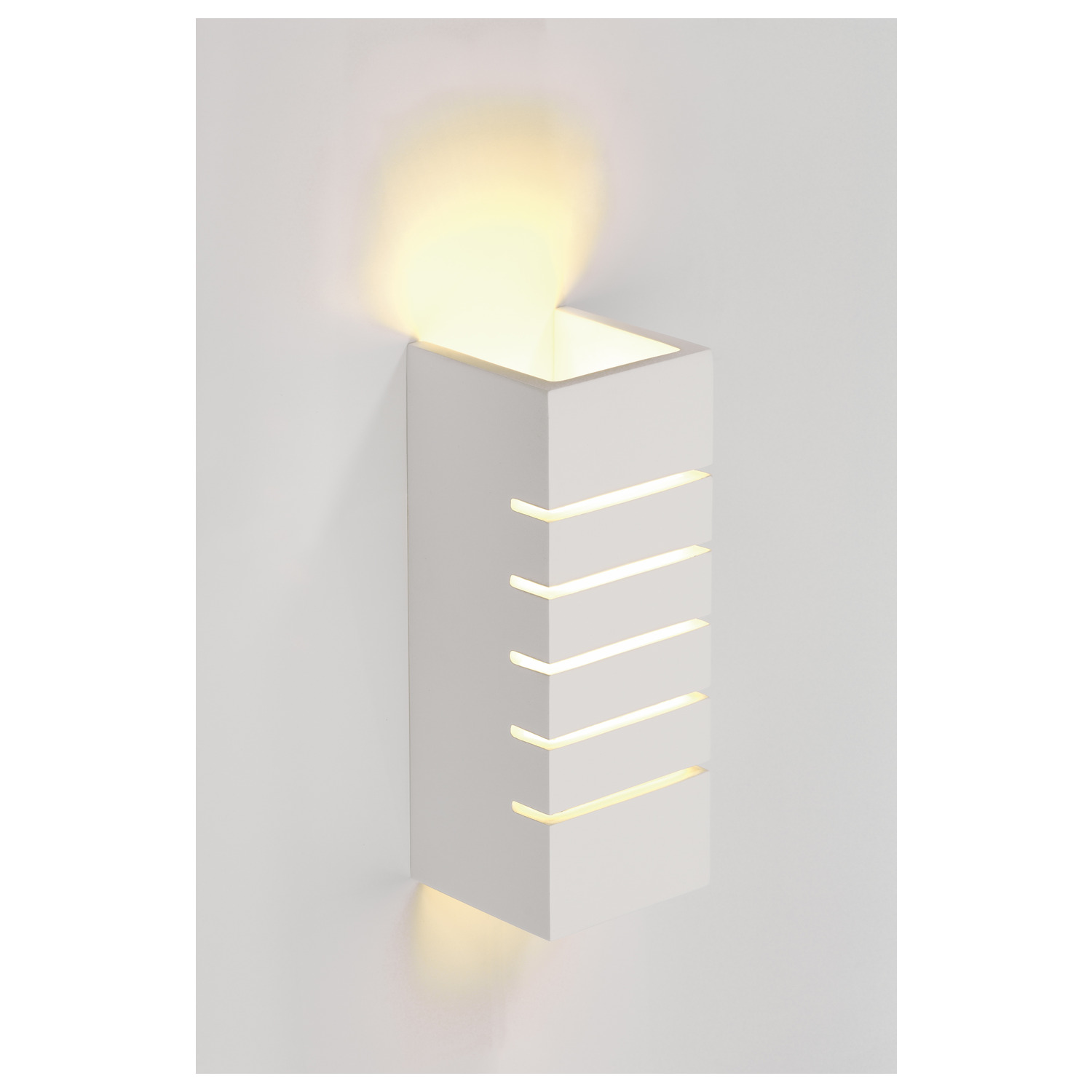 SLV PLASTRA, Wandleuchte, eckig, 100 Slot, weißer Gips, E14, max. 40 W - 148010 SLV PLASTRA, Wandleuchte, eckig, 100 Slot, weißer Gips, E14, max. 40 W - 148010