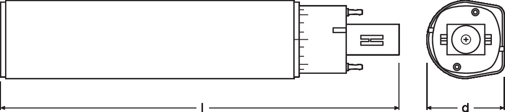 Ledvance LED-Leuchtmittel Osram DULUX D LED EM & AC Mains 7 W/3000 K – Ersatz für KLLni 18 W - 4058075823136