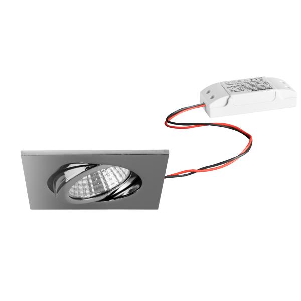 Brumberg recessed LED spotlight 6W 230V square chrome - 33355023