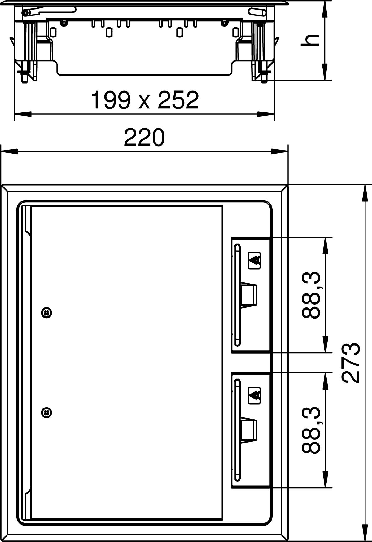 OBO Bettermann Vertr Geräteeinsatz f. Kanalmontage GES6 U 7011 - 7405308