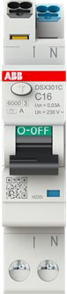 ABB Stotz S&J FI/LS-Schalter 6kA, 1P+N, 30mA DSX301C C16 A30 R116