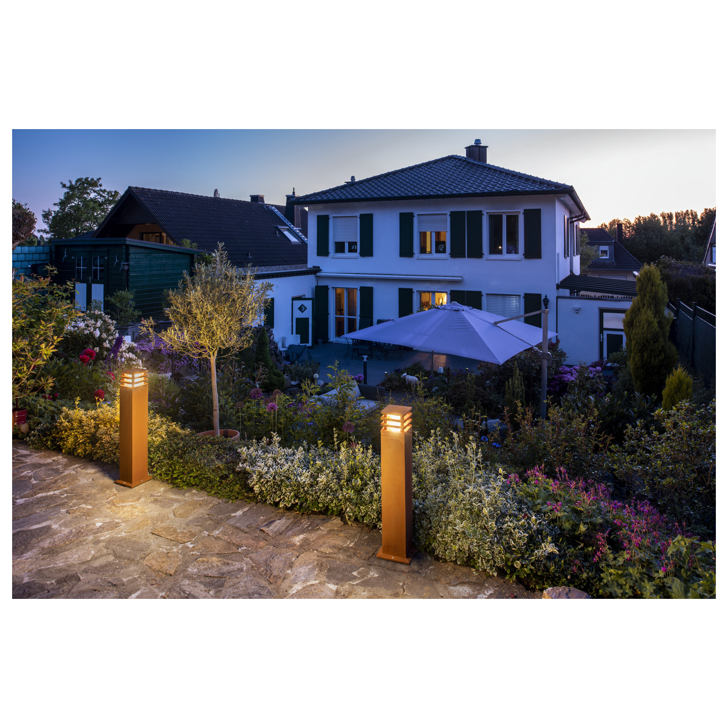 SLV RUSTY® 70, Outdoor Standleuchte, LED, 3000K, eckig, stahl gerostet, L/B/H 12/12/71 - 233437