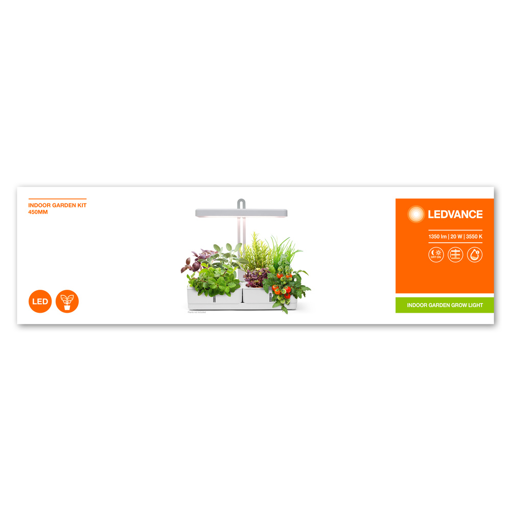 Ledvance LED-Pflanzenlicht mit zwei Pflanzbehältern INDOOR GARDEN KIT 450 WT – 4058075576131