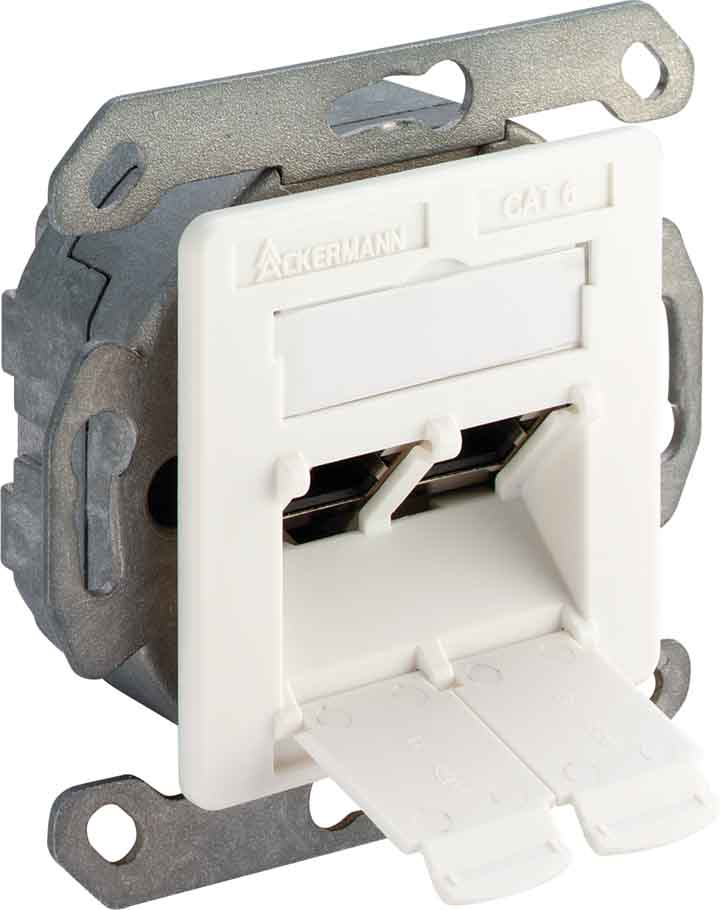 Leviton LSA Dose 2-fach ohne Zentralplatte WAEG6V 8/8 EKR/EK