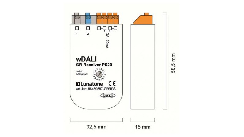 Lunatone DALI Funk-Receiver wDALI GR-Receiver PS20