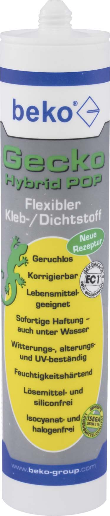 Beko Gecko Kleb-/Dichtstoff 310ml HybridPOP grau 2453103