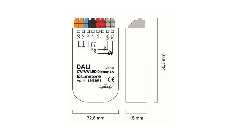 Lunatone LED-Dimmer DALI CW-WW CV 8A - 86458673