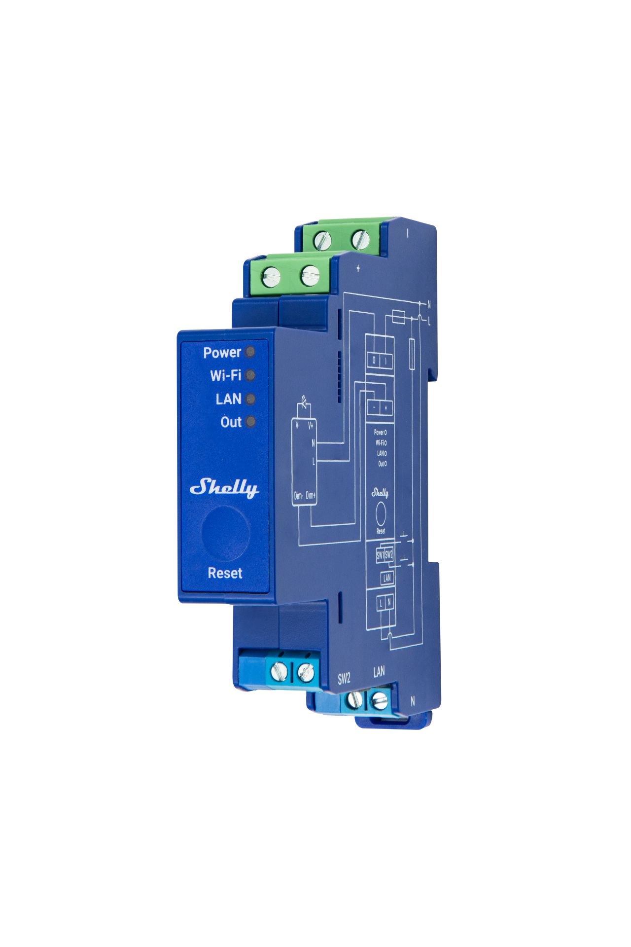 Shelly Hutschiene Pro Dimmer 0/1-10V PM Messfunktion WLAN LAN BT