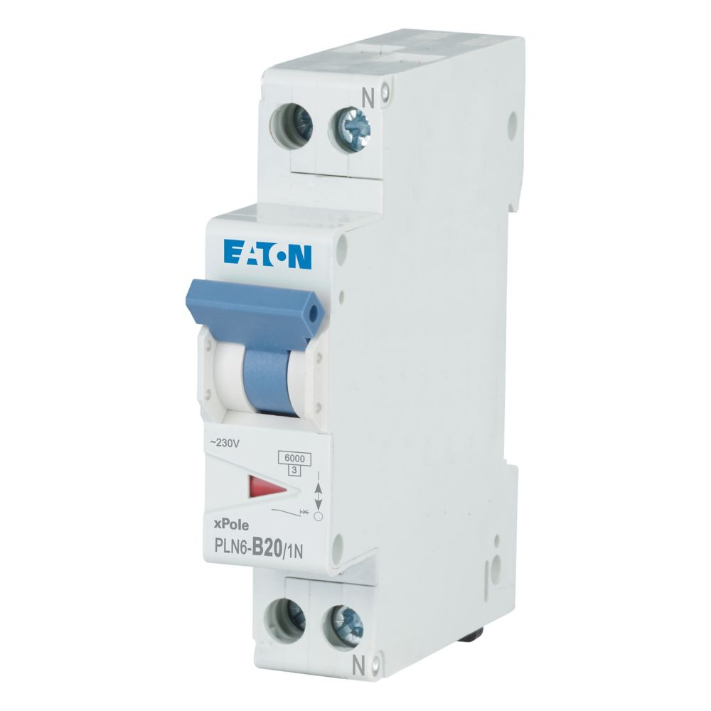 Eaton Leitungsschutzschalter 20A, 1p+N,Steckkl. B PLN6-B20/1N-DE