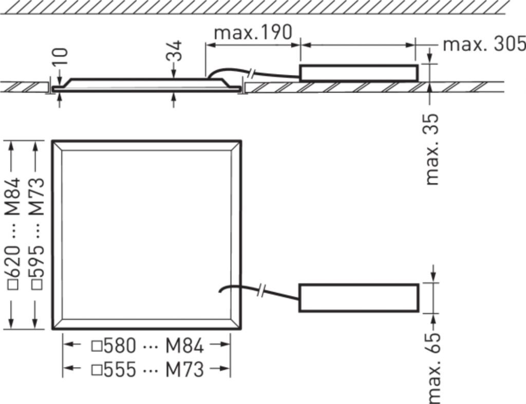 Trilux twenty3 LED recessed ceiling luminaire 2330 G3 M84 PW19 36/29/ML-8MC ET - 7798340