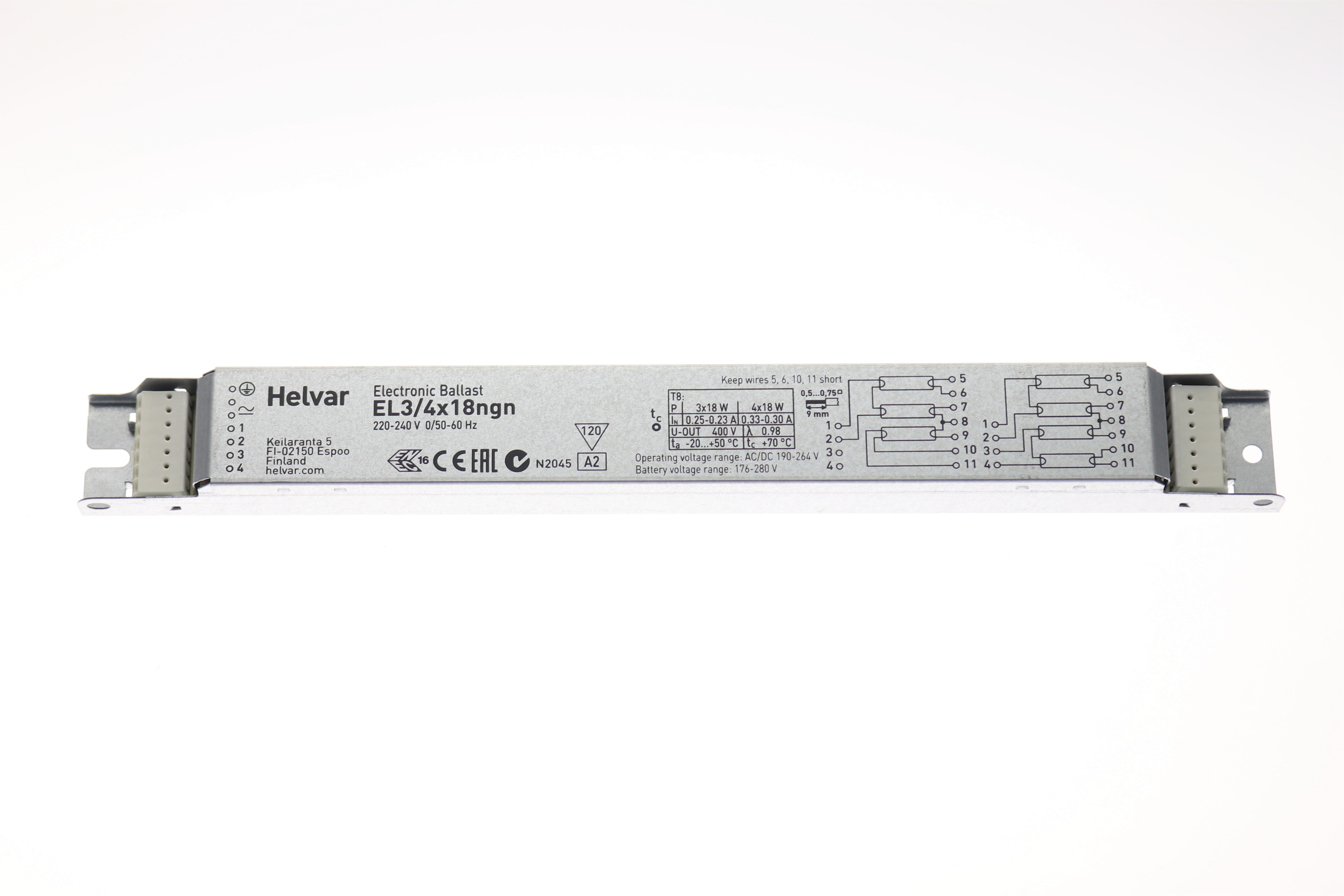 Helvar FL-ECG EL3/4x18ngn 220-240V 50-60Hz - 4023001