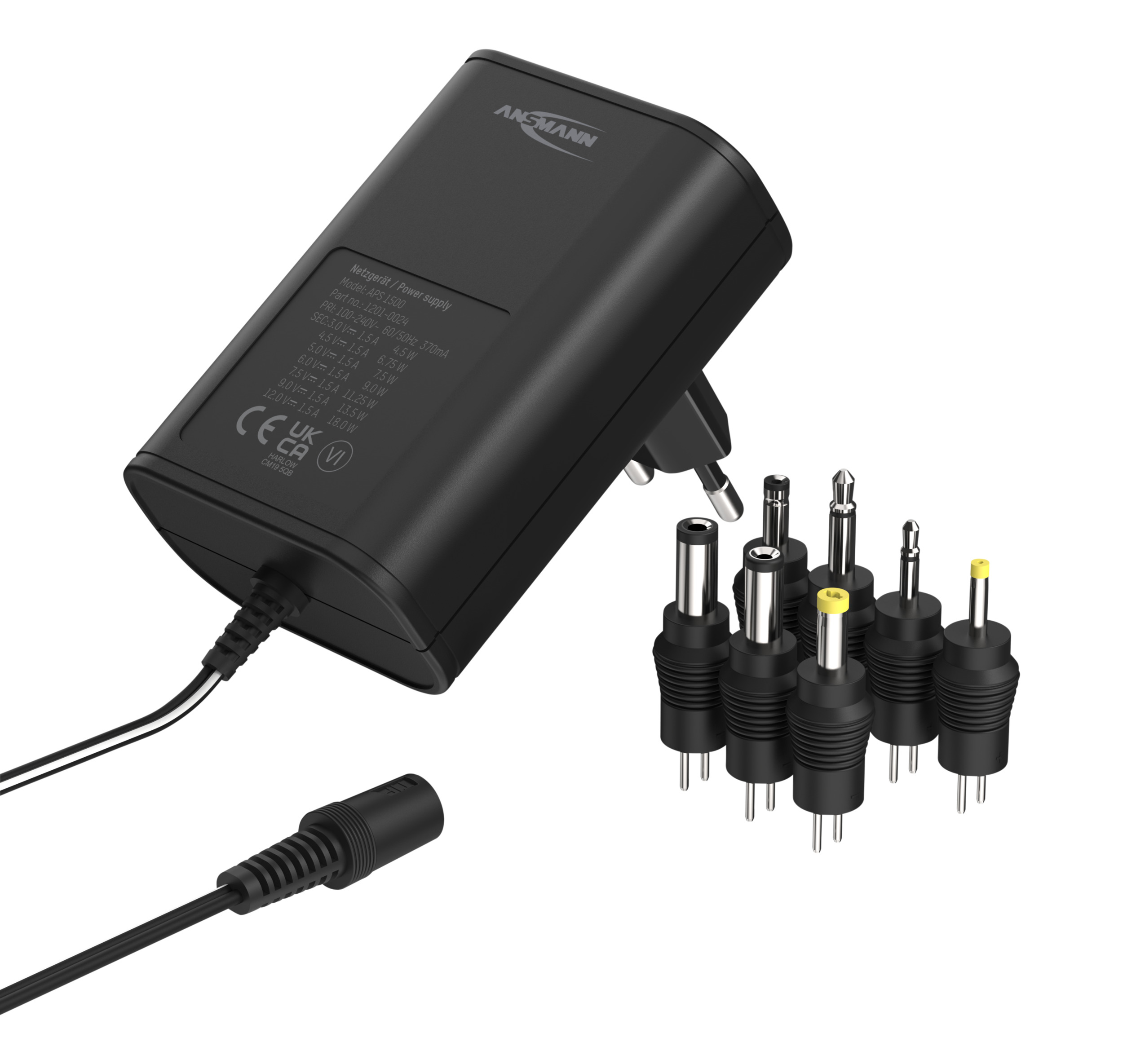 Ansmann universal-Netzteil 3-12VDC,1.8m Kabel APS 1500#1201-0024