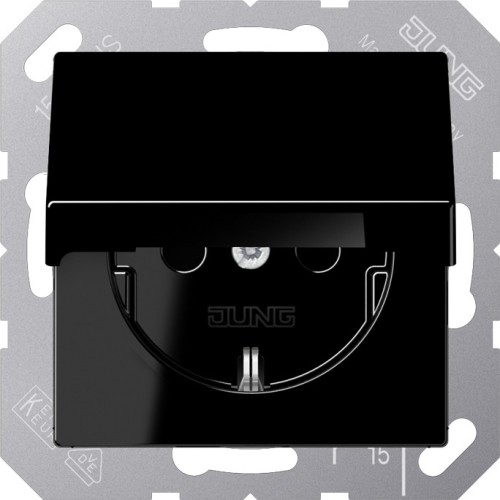 Jung SCHUKO-Steckdose 16A 250V Klappdeckel A 1520 KL SW - A1520KLSW günstig online kaufen