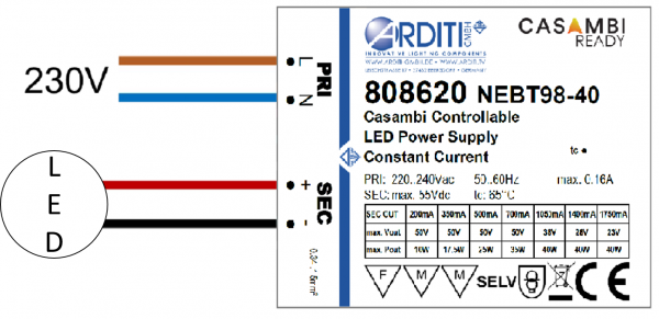 CASAMBI LED dimmer DEBT5PRO14-19 5-channel (configurable with CASAMBI lighting control system) - 808835