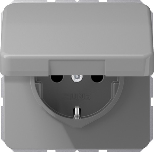 Jung SCHUKO-Steckdose 16A 250V Klappdeckel CD 1520 BFKL GR - CD1520BFKLGR günstig online kaufen