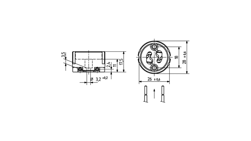 BJB lampholders GZ10 for mains voltage halogen lamps 25.828.1000.00