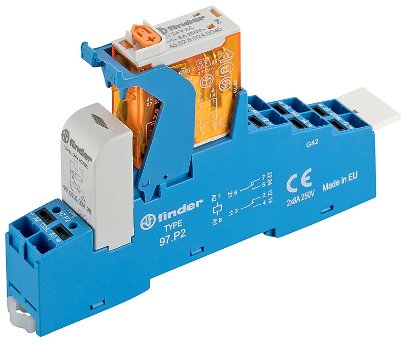 Finder Koppelrelais 2 Wechsler 8A 4C.P2.8.024.0060