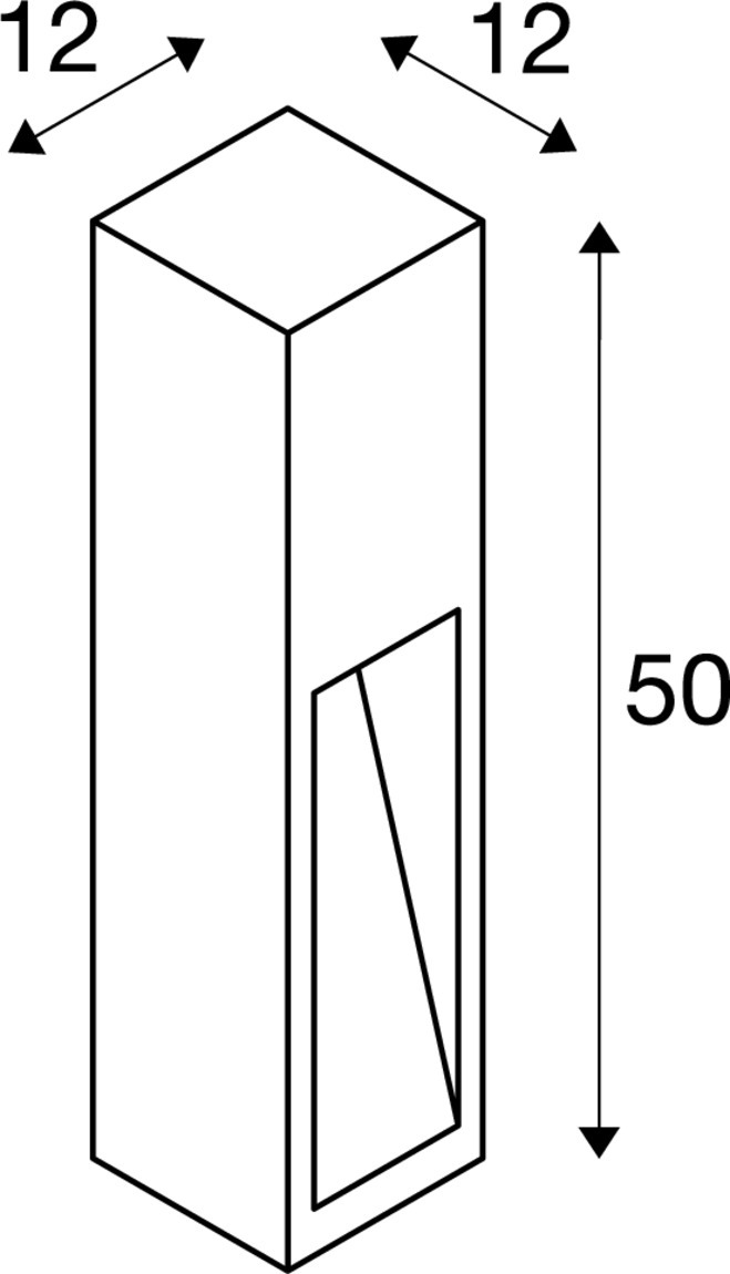 SLV RUSTY® SLOT 50, Outdoor Standleuchte, LED, 3000K, stahl gerostet, L/B/H 12/12/50 cm - 233447