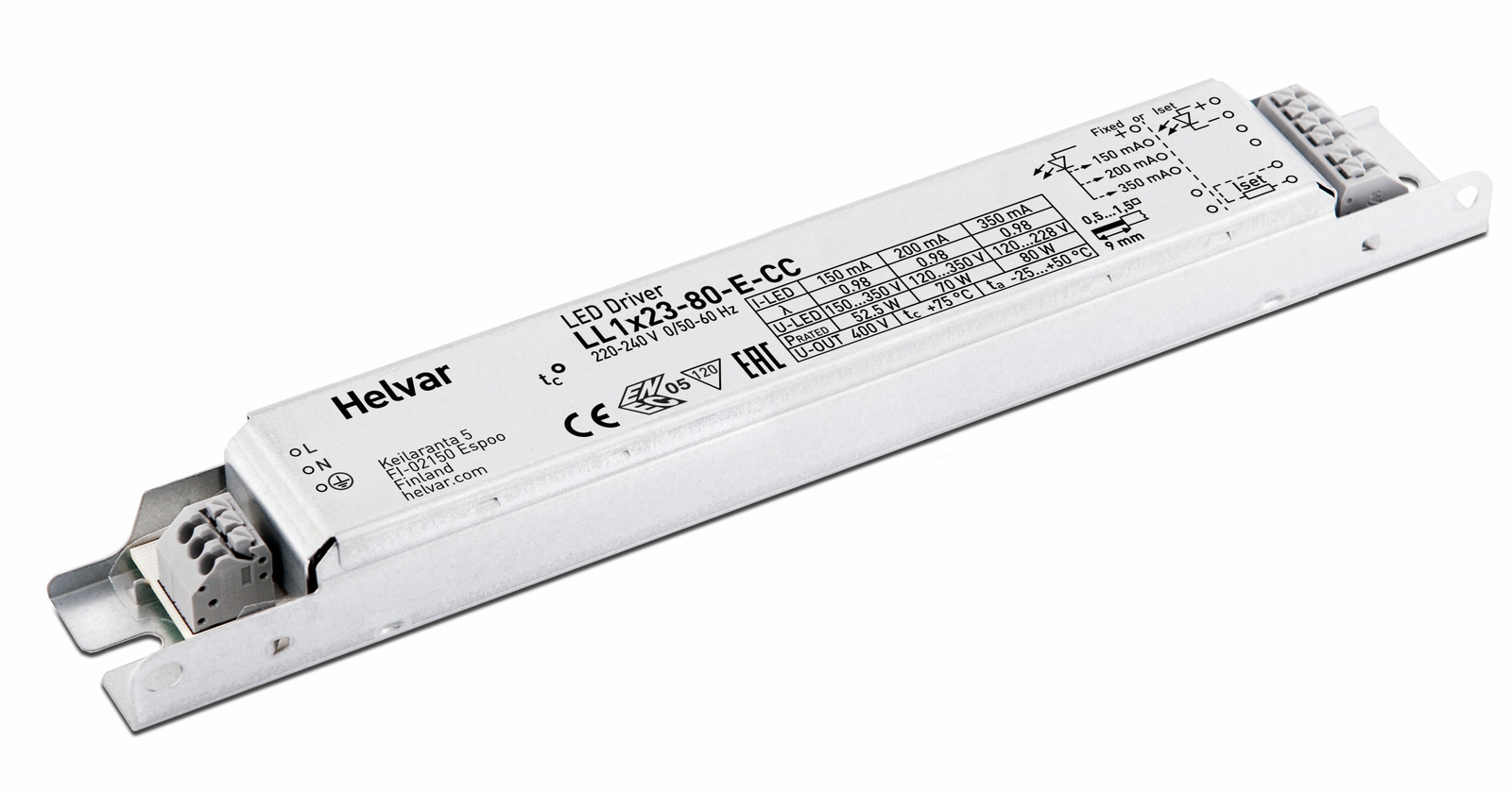 Helvar LED-Treiber LL1X23-80-E-CC - 5528006