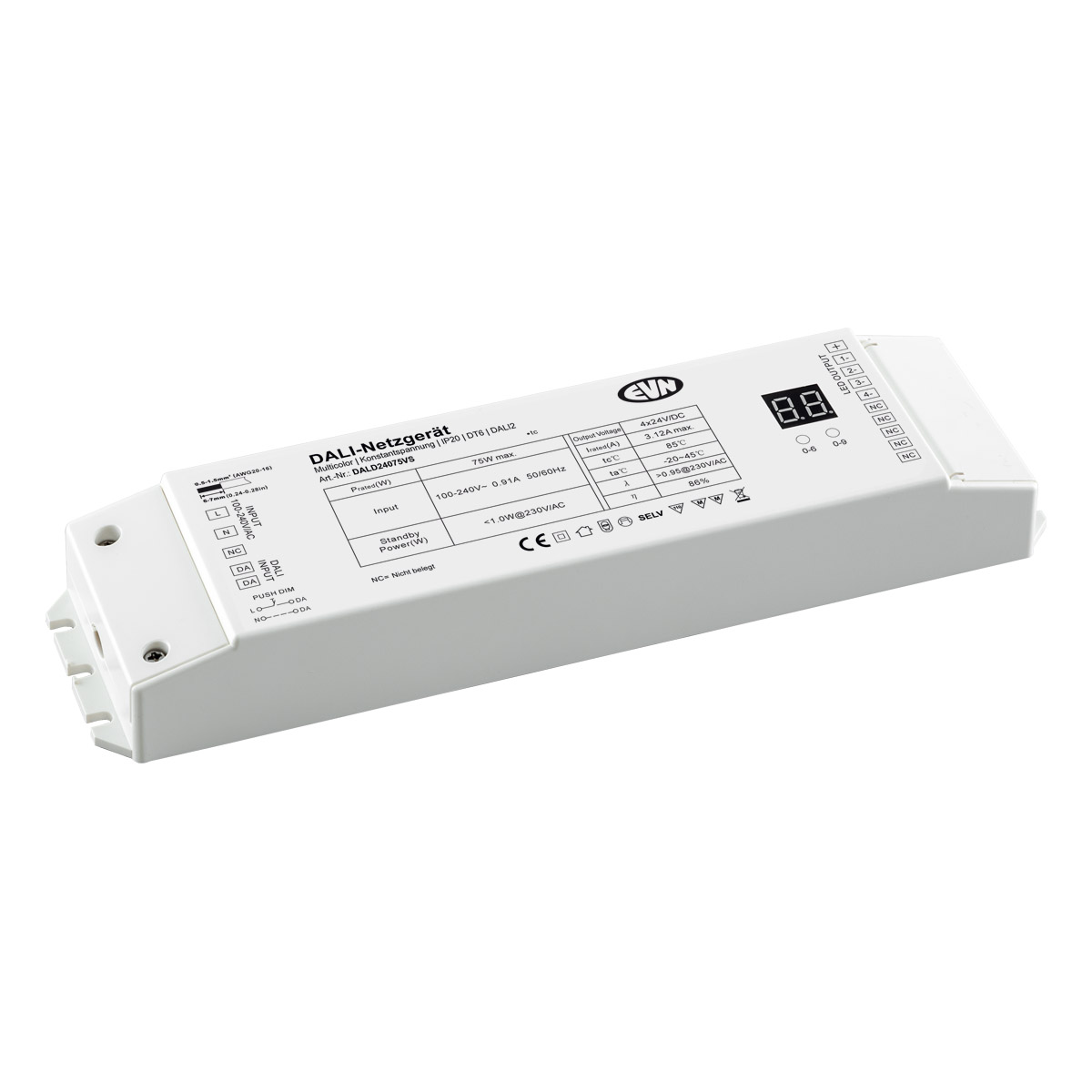 EVN Lichttechnik DALI Dimmer-Empfänger inkl.Netzgerät DALD24075VS