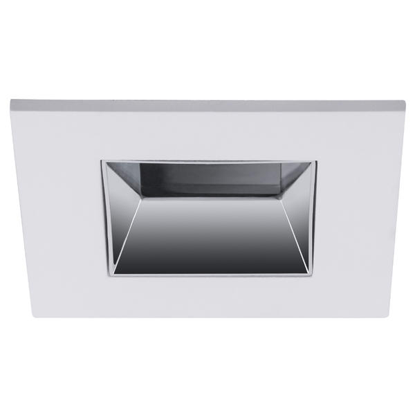 Brumberg recessed LED downlight, IP44, textured white/chrome - 12036404