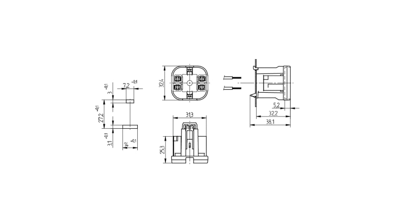 BJB Lampholder G24/GX24 for CFL/TC-DEL, TC-TEL - 26.745.1601.50