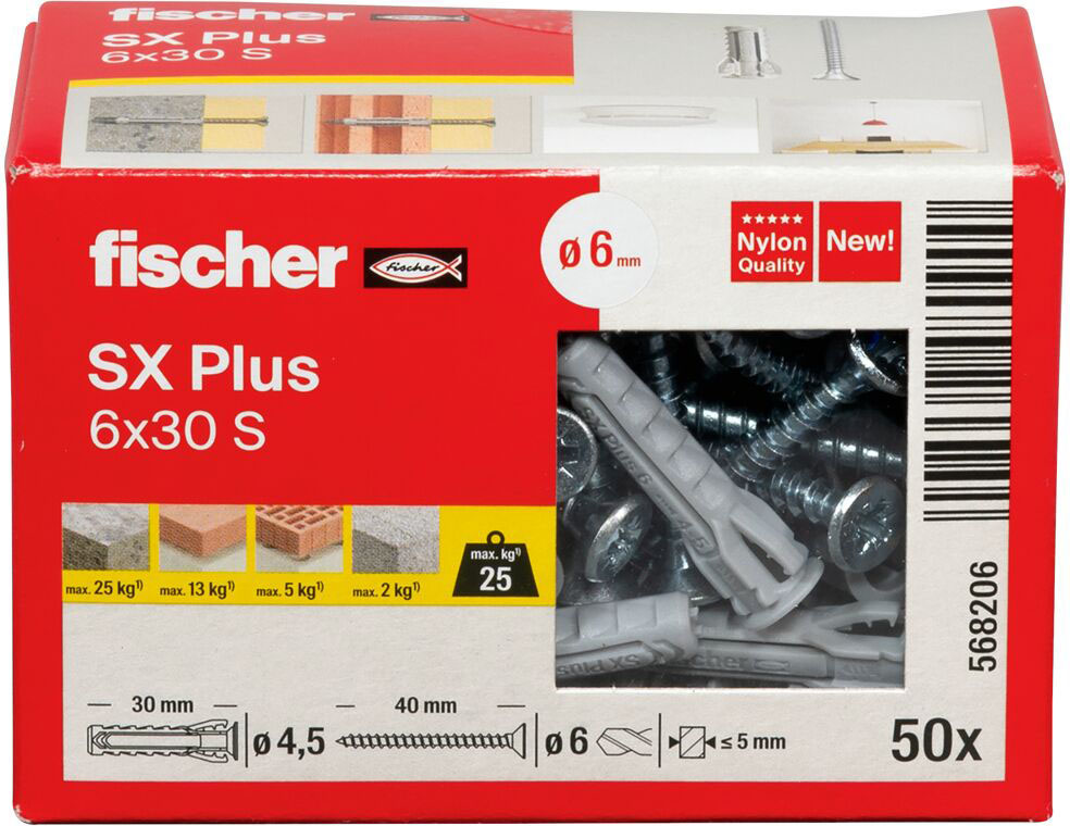 Fischer Deutschl. Dübel SX Plus 6x30 S - 568206