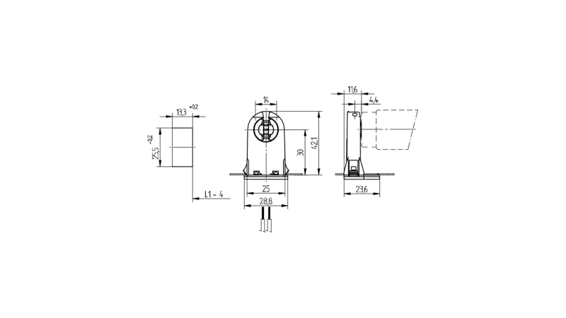 BJB Durchsteckfassung G13 26.291.4012.50