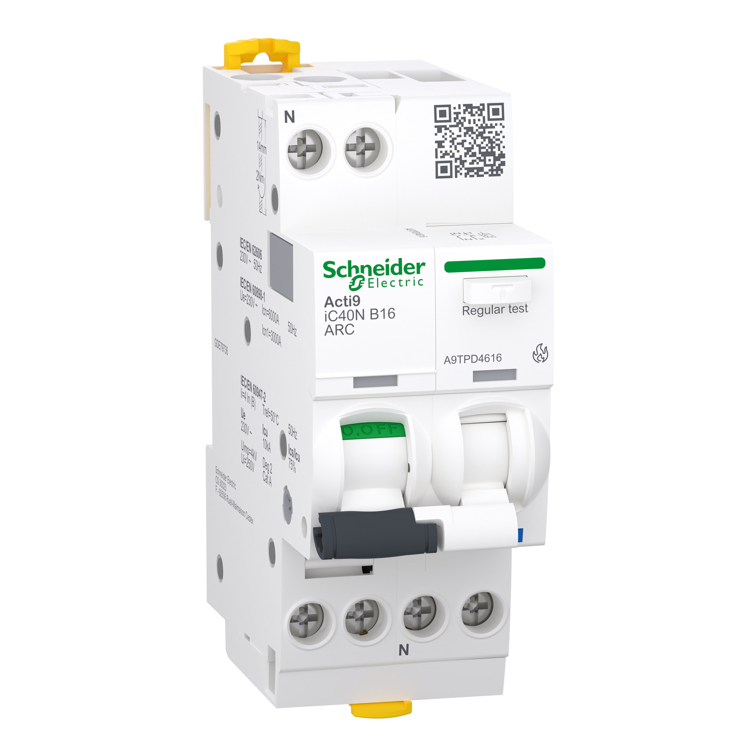 Schneider Electric Brandschutzschalter AFDD 1P+N, 16A, B A9TPD4616