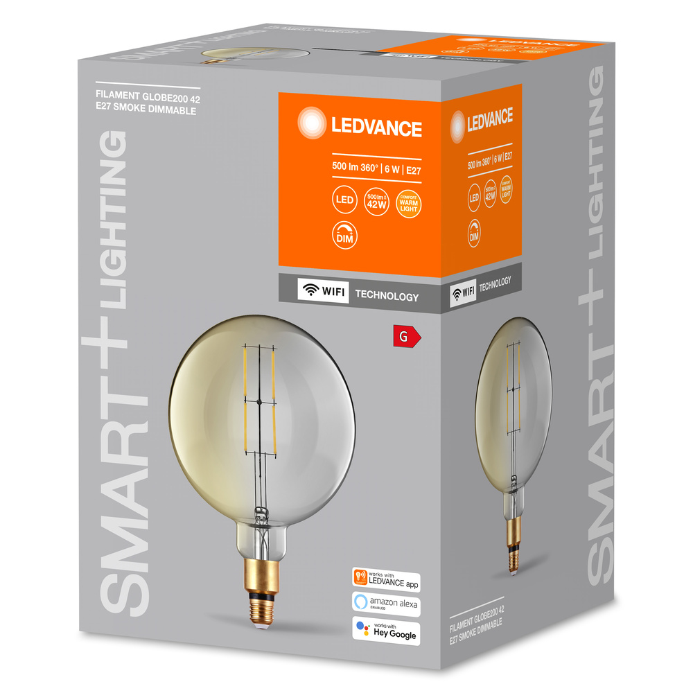 Ledvance LED-Leuchtmittel SMART+ WiFi Filament Globe Dimmable 42  6 W/2500 K E27 