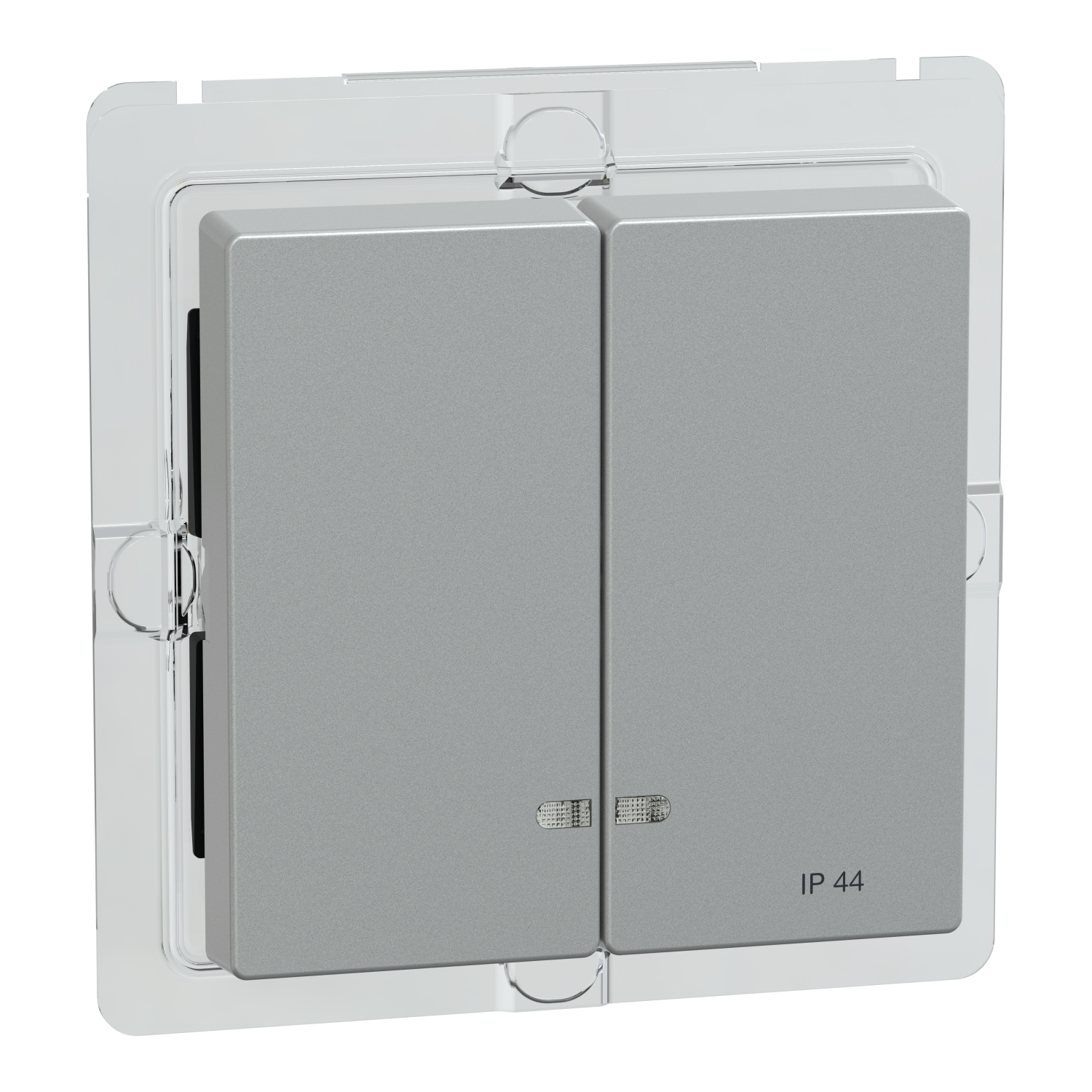 Merten Doppelwippe alu Kontrollfenster IP44 MEG3424-0460