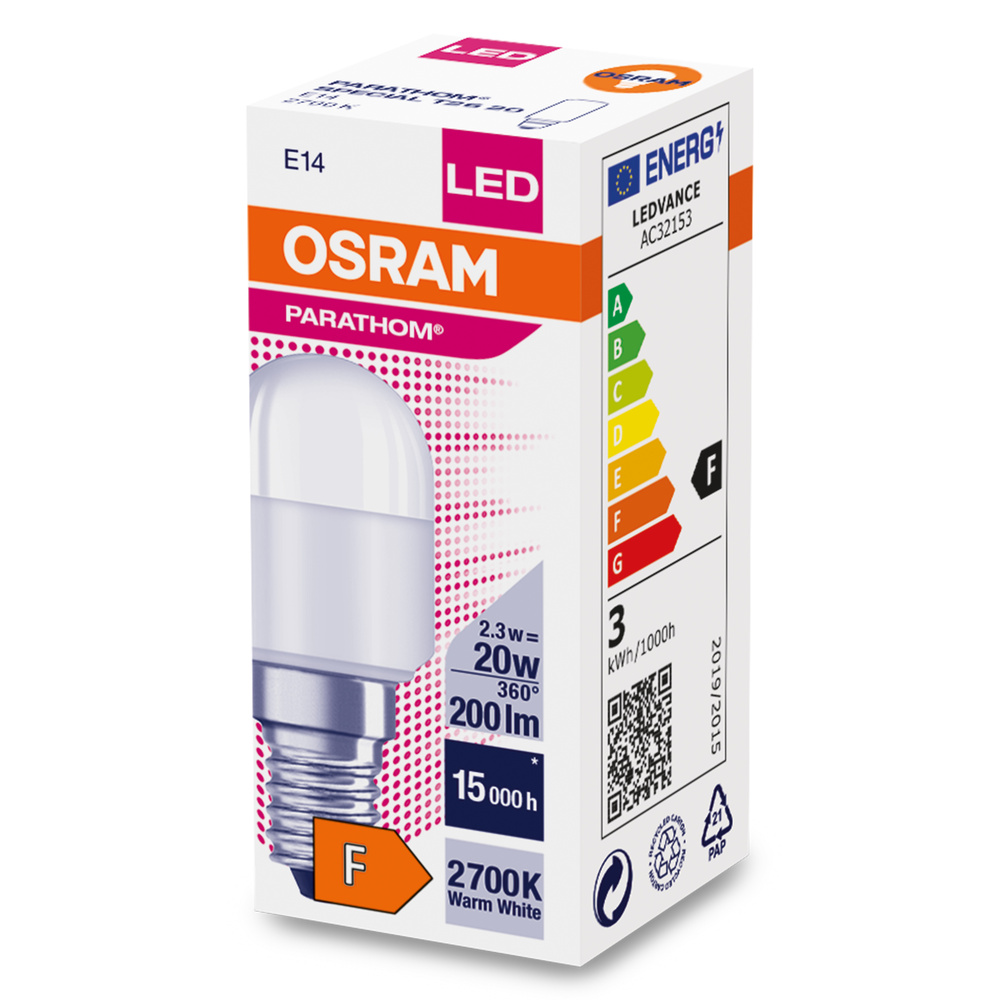 Ledvance LED-Leuchtmittel PARATHOM SPECIAL T26 20 2.3 W/2700 K E14  - 4058075620254